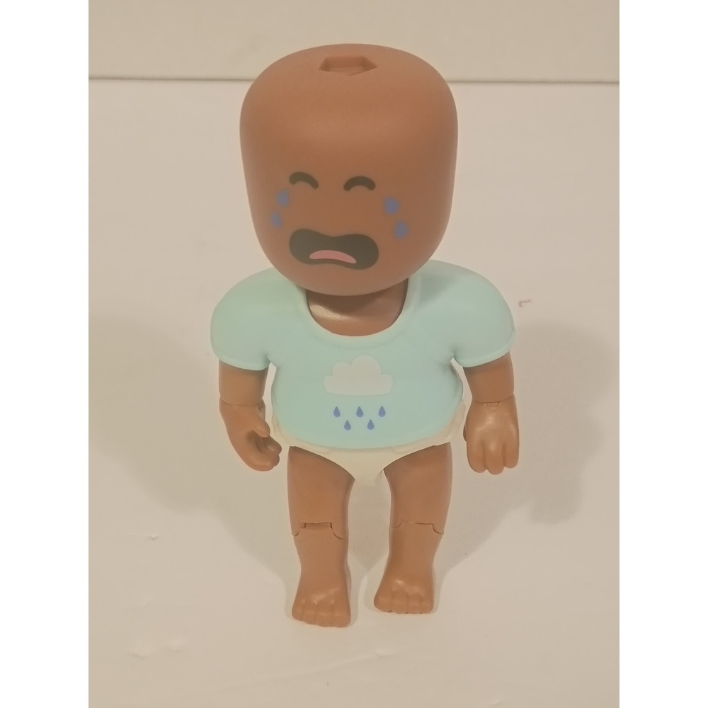 Cry Babies Magic Tears Mini Doll Crying Baby Figure Blue‎ Cloud Shirt Brown Skin